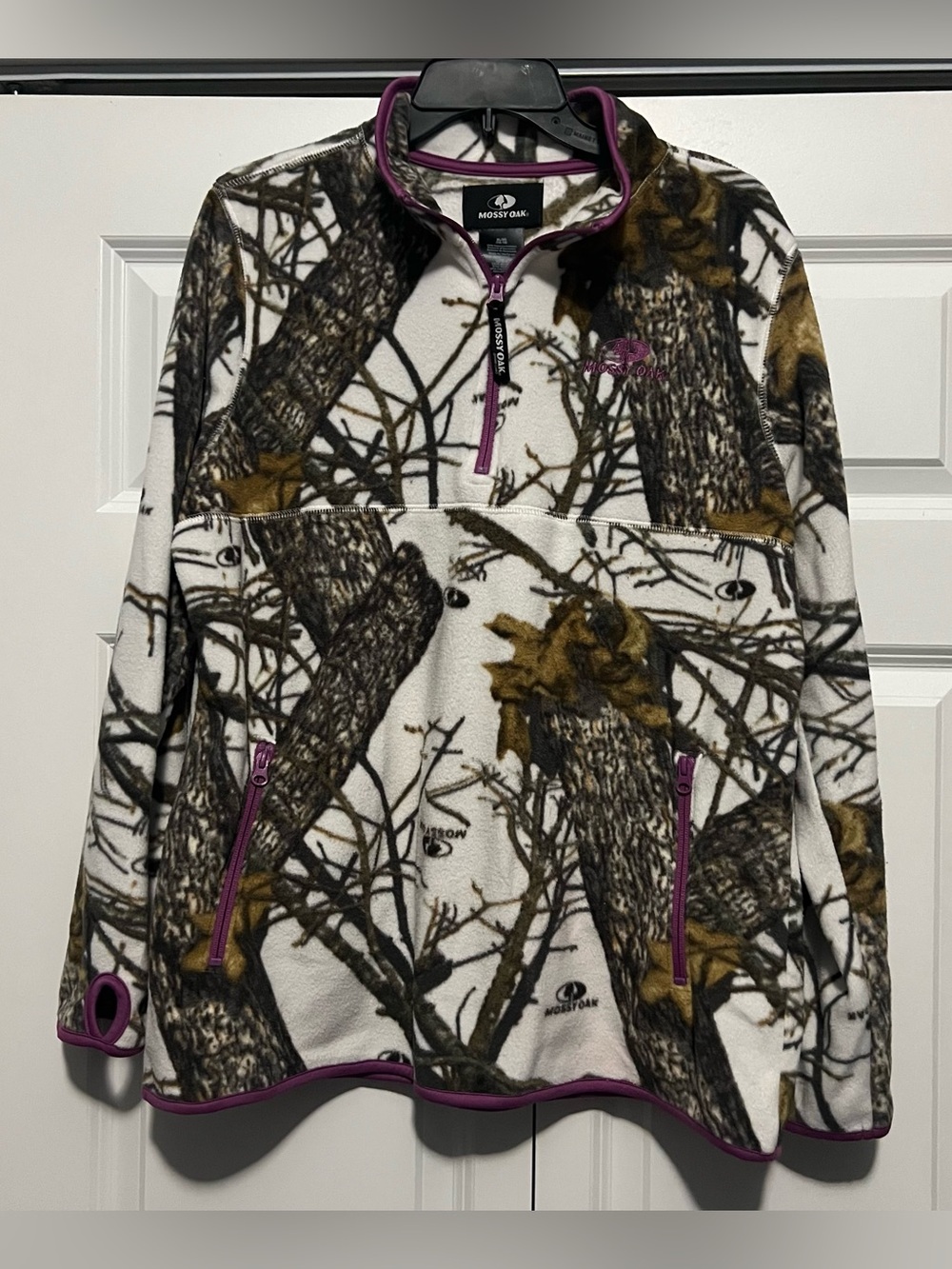 Mossy Oak Woodland Camo Quarter-Zip Fleece Pullover